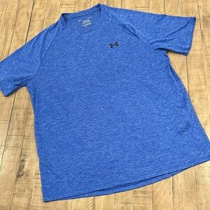 UNDER ARMOUR Shirt Short Sleeve Blue Tech T-Shirt Loose Fit Size Large